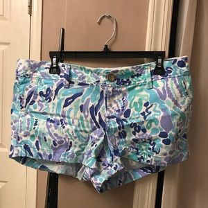 Lilly Pulitzer Blue & Purple Walsh Shorts Size 12